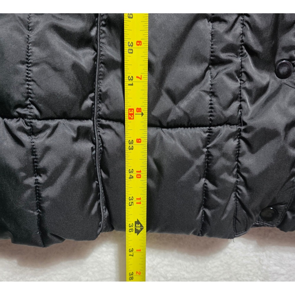 Apt 9 Women's Black Quilted Puffer Coat Longline Snap Button Mock Neck Jacket M - Picture 12 of 15